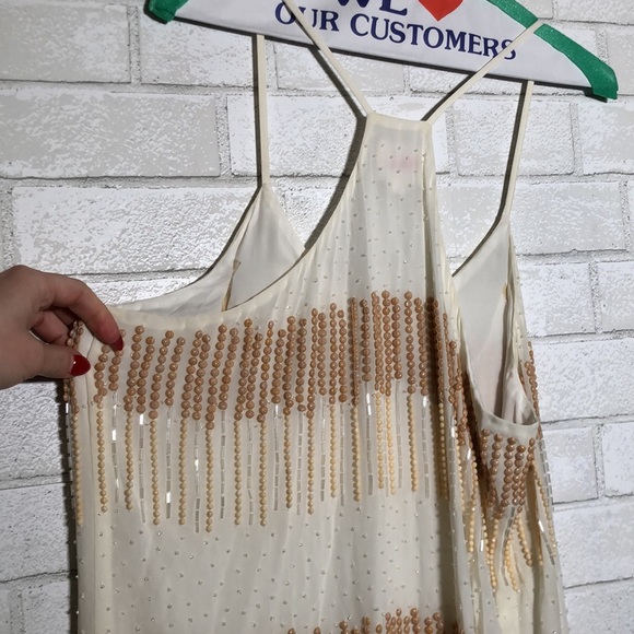 Parker White Beaded Embellished Cami dress - Picture 9 of 11